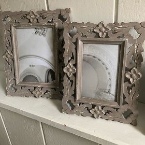 Pair of Gray Ornate Picture Frames
